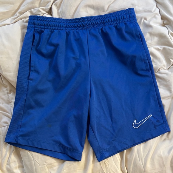 Nike Dri-fit Athletic Shirt Shorts Matching Set Vibrant Blue White Swoosh Sm/Med - Picture 5 of 11